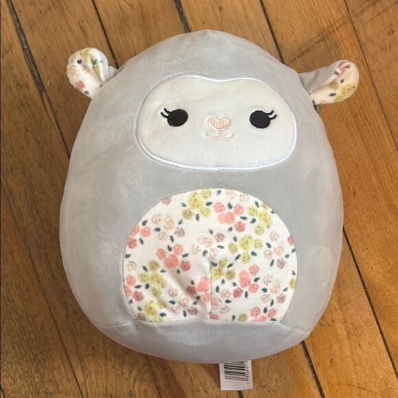 Squishmallows 12” Original Elea Gray Sheep Plush Toy with Floral Accents - Picture 1 of 4